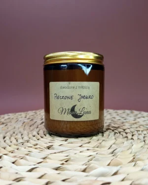 swieca_sojowa_pieczone_jabłko_słoik_250ml_2 Pieczone Jabłko - Zapachowa Świeca Sojowa 250ml