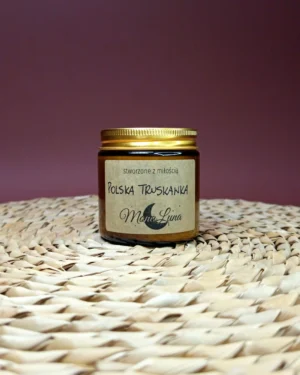 swieczka_sojowa_polska_truskawka_truskawkowa_słoik_120_ml_4 Polska Truskawka - Zapachowa Świeczka Sojowa w Słoiku 120ml