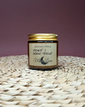 świeczka_sojowa_świeca_zapachowa_mahoń_drzewo_tekowe_słoik_120ml_2 Mahoń i Drzewo Tekowe - Zapachowa Świeca Sojowa 120ml