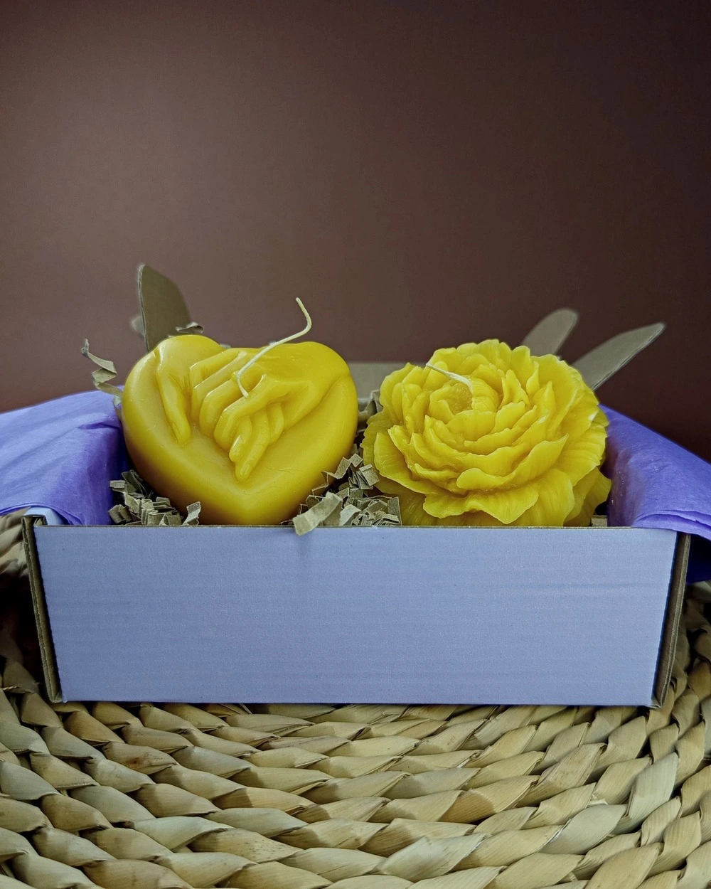 Serce & Piwonia - Zestaw Świec Pszczelich na Prezent - obrazek 6