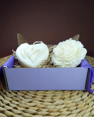 Serce & Piwonia - Zestaw Świec Sojowych na Prezent