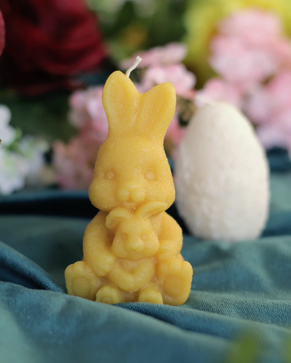 Króliczki - Mama z Maluszkiem - Naturalna Świeca Pszczela - obrazek 3