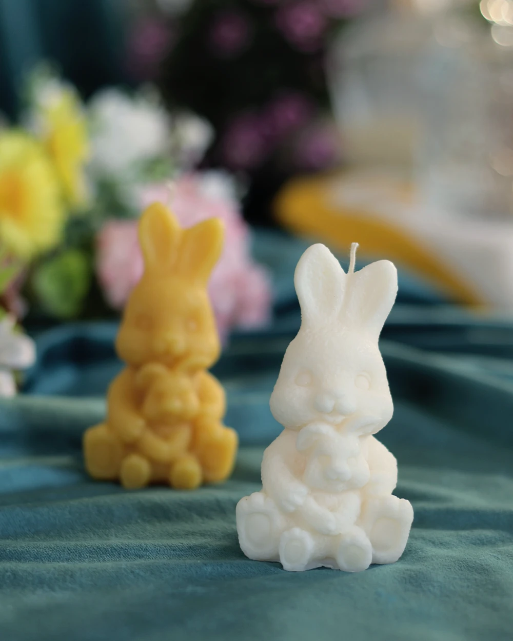 Króliczki - Mama z Maluszkiem - Naturalna Świeca Pszczela - obrazek 5